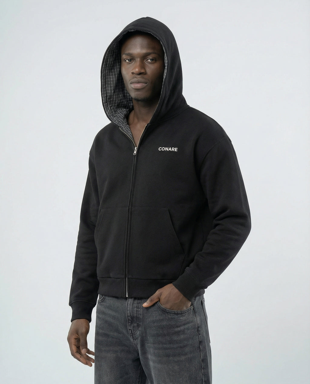 Contrast Angel Zip-up
